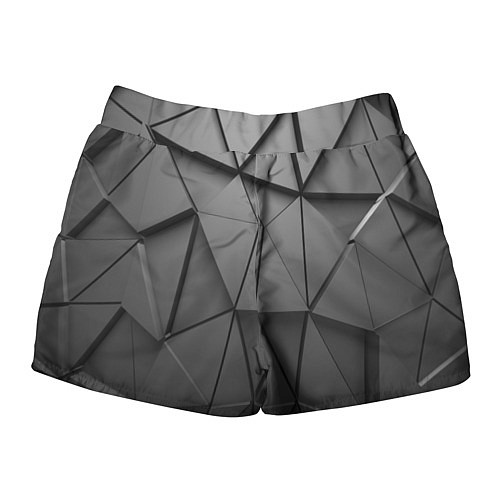 Женские шорты Треугольники серые / 3D-принт – фото 2