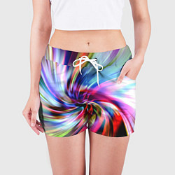 Шорты женские Радужная спираль, цвет: 3D-принт — фото 2