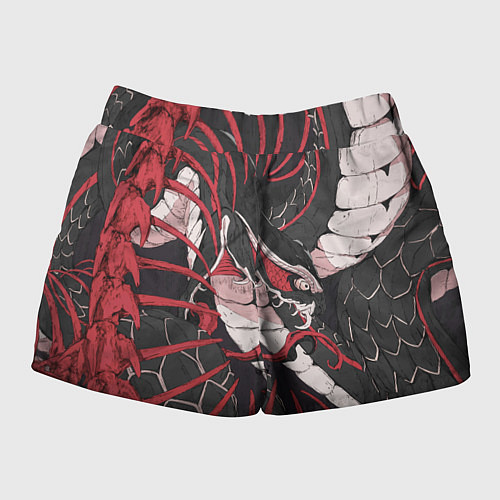 Женские шорты Японская змея уроборос / 3D-принт – фото 2