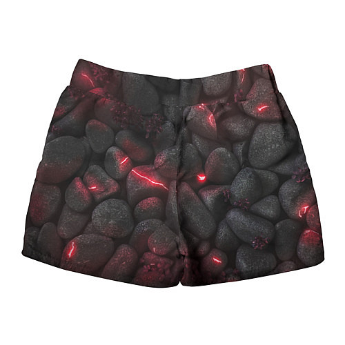 Женские шорты Камни с разломами неон / 3D-принт – фото 2