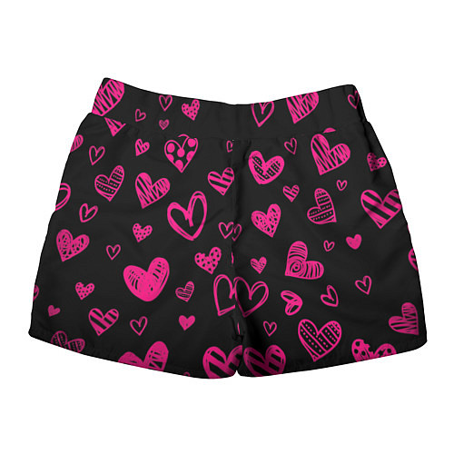 Женские шорты Розовые сердца / 3D-принт – фото 2