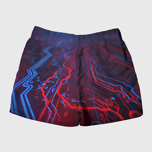 Женские шорты Неоновая электро плата / 3D-принт – фото 2