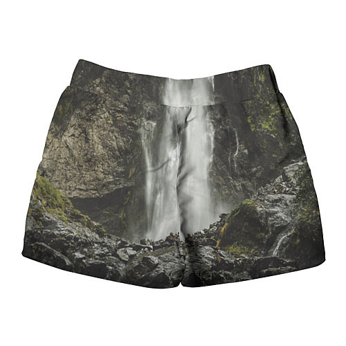 Женские шорты Водопад между скал / 3D-принт – фото 2