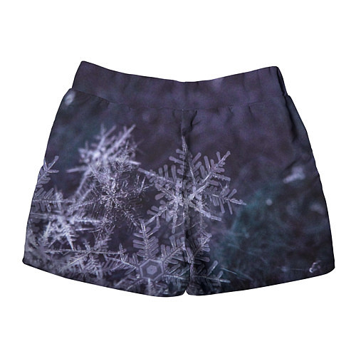 Женские шорты Снежинки макро фото / 3D-принт – фото 2