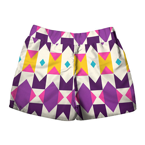 Женские шорты Геометрический цветной орнамент / 3D-принт – фото 2