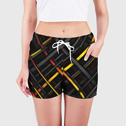 Шорты женские Цветные переплетающиеся линии, цвет: 3D-принт — фото 2