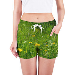 Шорты женские Солнечные одуванчики, цвет: 3D-принт — фото 2