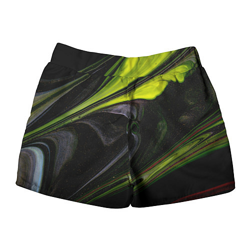 Женские шорты Зелёный песок в темноте / 3D-принт – фото 2