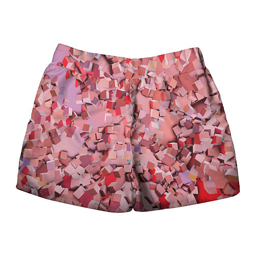 Женские шорты Розовые кубы / 3D-принт – фото 2