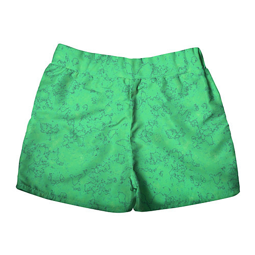 Женские шорты Мраморный зеленый яркий узор / 3D-принт – фото 2