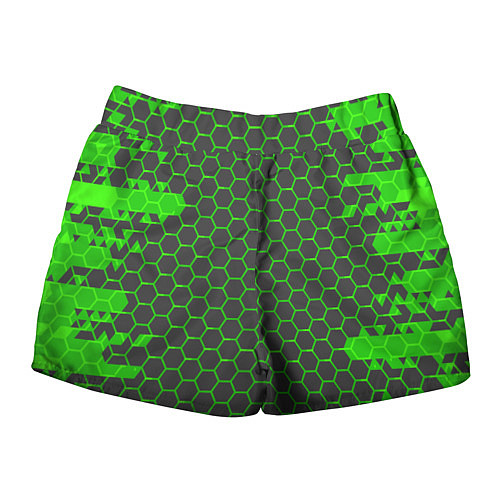 Женские шорты Зеленые плиты / 3D-принт – фото 2