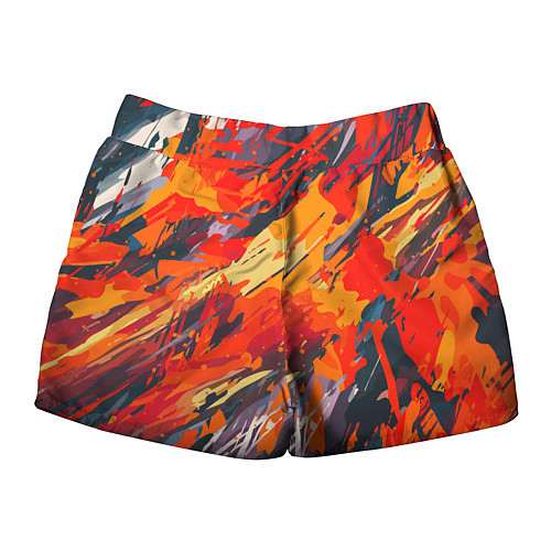 Женские шорты Оранжевые кляксы / 3D-принт – фото 2