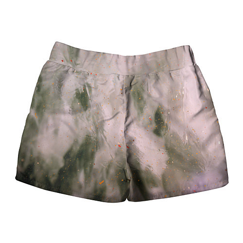 Женские шорты Абстрактный туман и следы красок / 3D-принт – фото 2