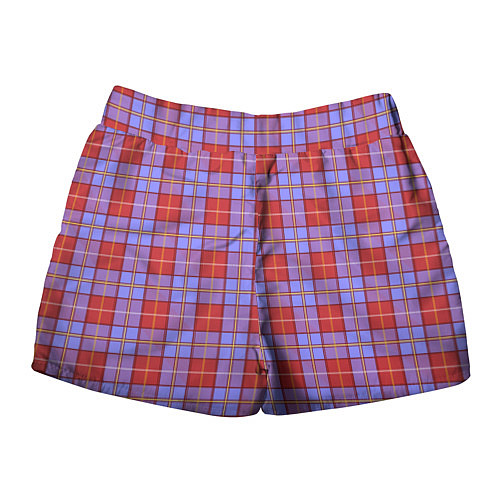 Женские шорты Ткань Шотландка красно-синяя / 3D-принт – фото 2