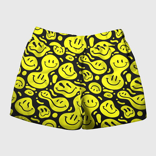 Женские шорты Кислотный желтый смайлик / 3D-принт – фото 2