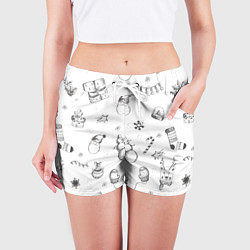 Шорты женские Новогодний настрой, цвет: 3D-принт — фото 2