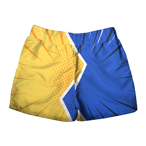 Женские шорты Желто-синяя молния / 3D-принт – фото 2
