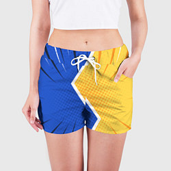 Шорты женские Желто-синяя молния, цвет: 3D-принт — фото 2