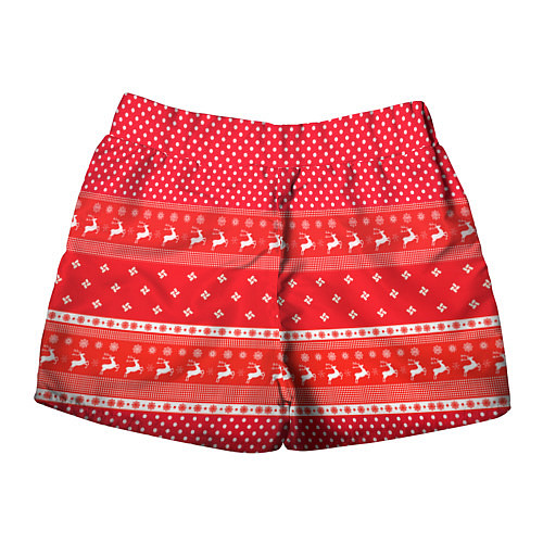 Женские шорты Праздничный красный свитер / 3D-принт – фото 2