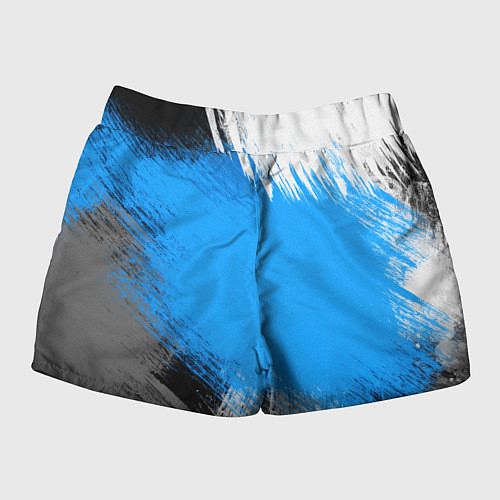 Женские шорты Абстрактный пятнистый черно-синий узор / 3D-принт – фото 2