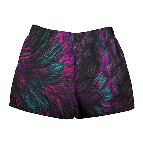 Женские шорты Красно - фиолетовая волна / 3D-принт – фото 2