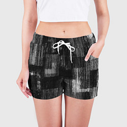 Шорты женские Чёрные и белые полосы, цвет: 3D-принт — фото 2