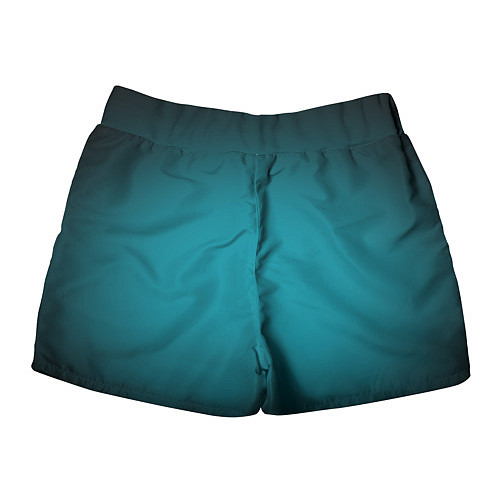 Женские шорты Темно-бирюзовый градиент / 3D-принт – фото 2