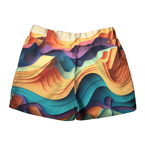 Женские шорты Цветной рельеф / 3D-принт – фото 2