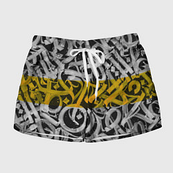 Женские шорты Yellow Callicraphic