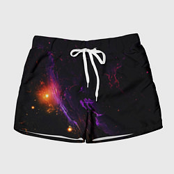 Шорты женские Неоновое пространство космоса, цвет: 3D-принт