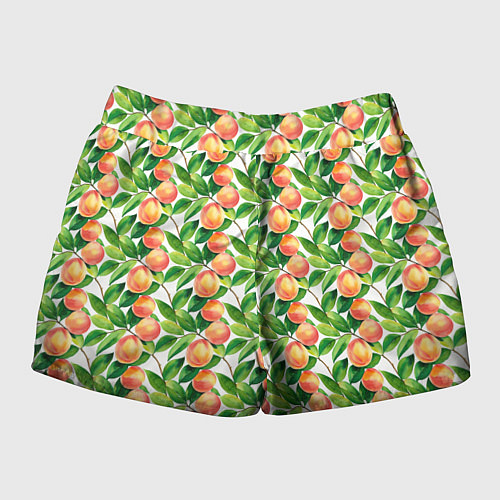 Женские шорты Персики акварельный паттерн / 3D-принт – фото 2