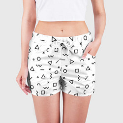 Шорты женские Разные геометрические фигуры, цвет: 3D-принт — фото 2