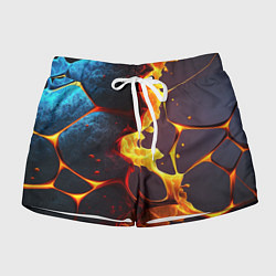 Шорты женские ВЫтекающая лава из плит, цвет: 3D-принт