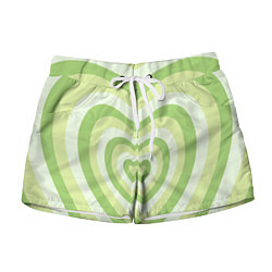 Женские шорты Зеленые сердца - индикид паттерн