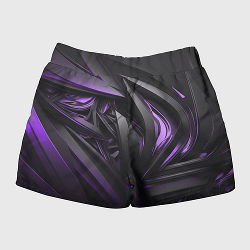 Женские шорты Черно-фиолетовые объекты / 3D-принт – фото 2
