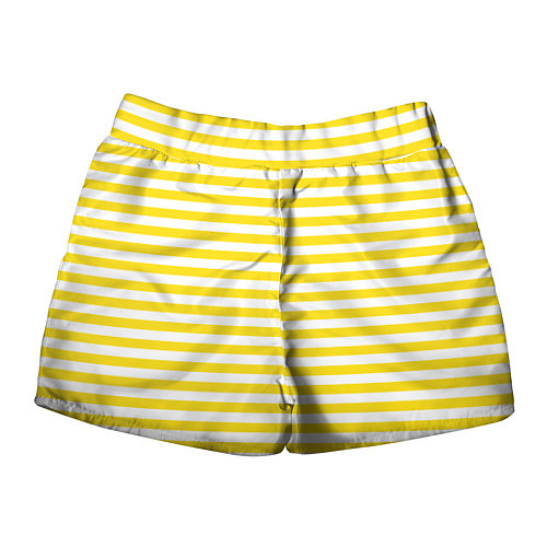 Женские шорты Светло-желтые полосы / 3D-принт – фото 2