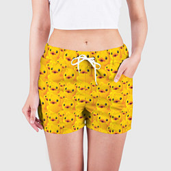 Шорты женские Желтая резиновая уточка для ванны, цвет: 3D-принт — фото 2