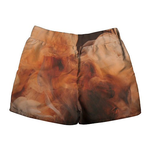 Женские шорты Оранжевый абстрактный дым / 3D-принт – фото 2