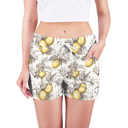 Шорты женские Лимоны - винтаж графика: паттерн, цвет: 3D-принт — фото 2