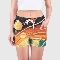 Шорты женские Абстрактный арт нейросети, цвет: 3D-принт — фото 2