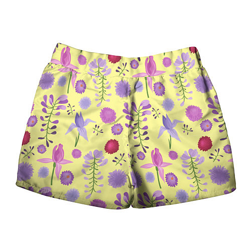 Женские шорты Фиолетовый цветник / 3D-принт – фото 2