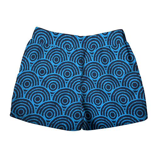 Женские шорты Синие круги паттерн / 3D-принт – фото 2