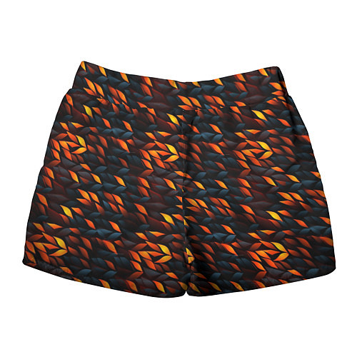 Женские шорты Black orange texture / 3D-принт – фото 2
