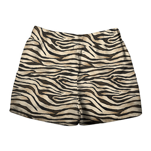 Женские шорты Шкура зебры и белого тигра / 3D-принт – фото 2