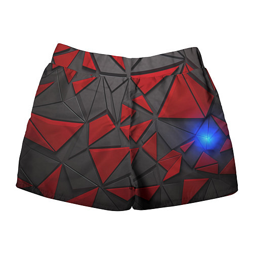 Женские шорты Черные и красные объемные элементы / 3D-принт – фото 2