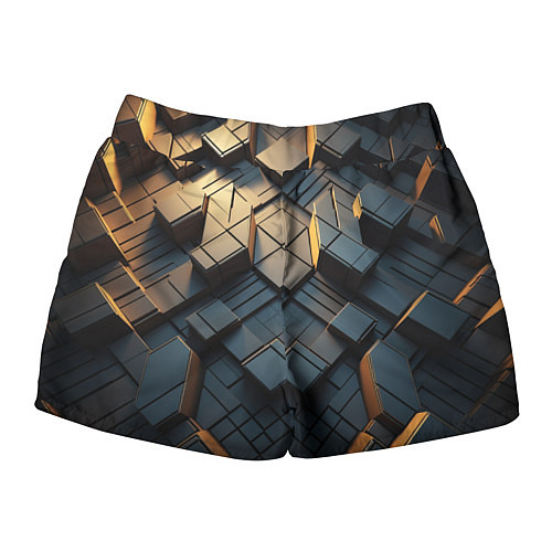 Женские шорты Объемные кубы / 3D-принт – фото 2