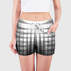 Шорты женские Черная градиентная клетка, цвет: 3D-принт — фото 2