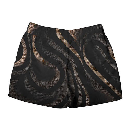 Женские шорты Черный абстрактный узор / 3D-принт – фото 2