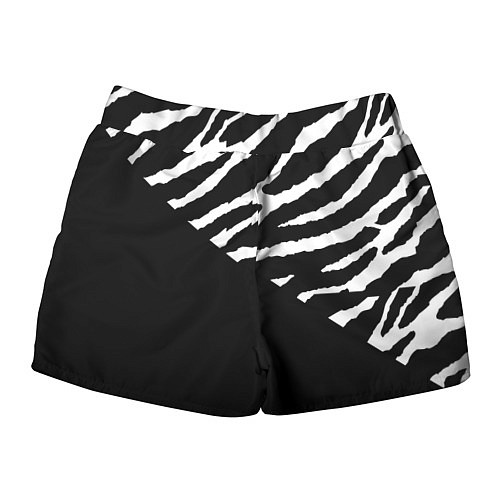 Женские шорты Полосы зебры с черным / 3D-принт – фото 2