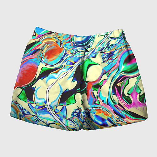 Женские шорты Яркие абстрактные разводы / 3D-принт – фото 2